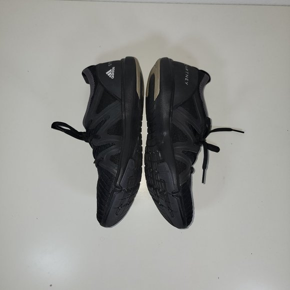 Adidas Stella McCartney Black Nylon Sneakers 8.5 Women's Slip On with Laces - Picture 6 of 10